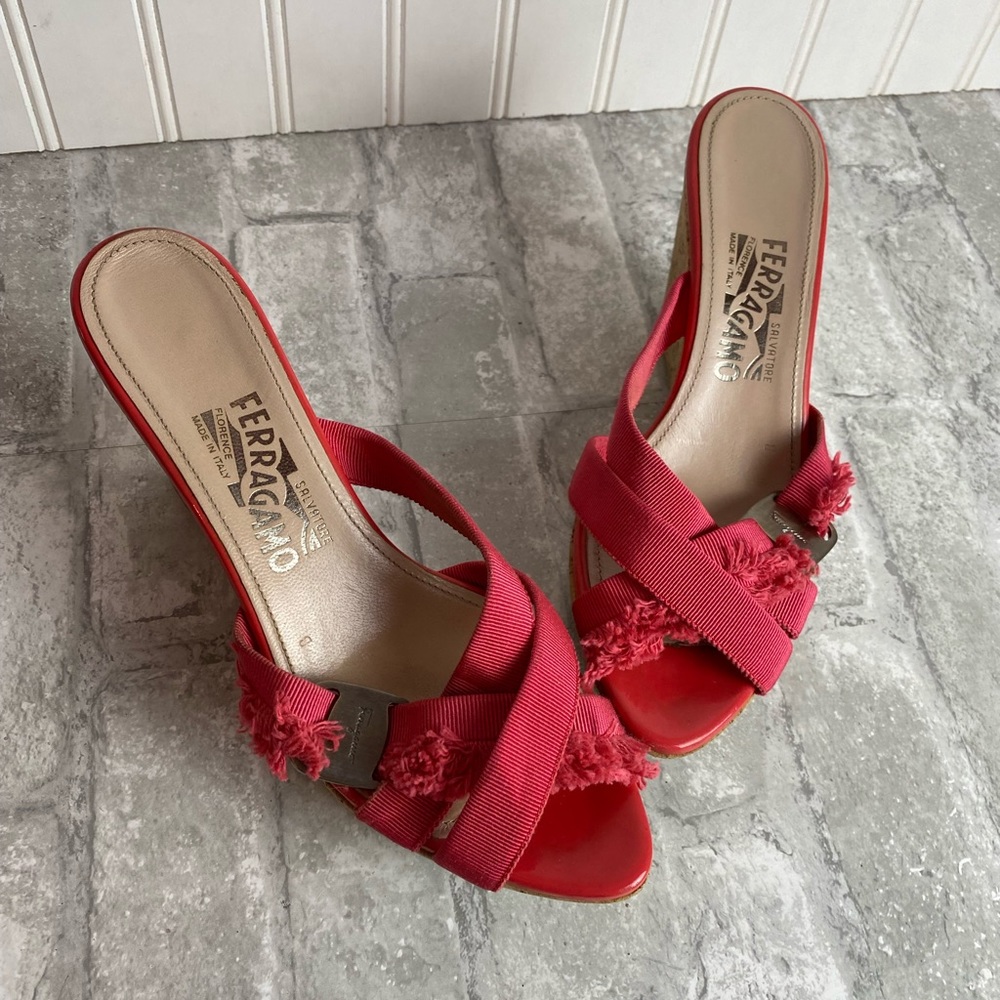 Salvatore Ferragamo cork wedges